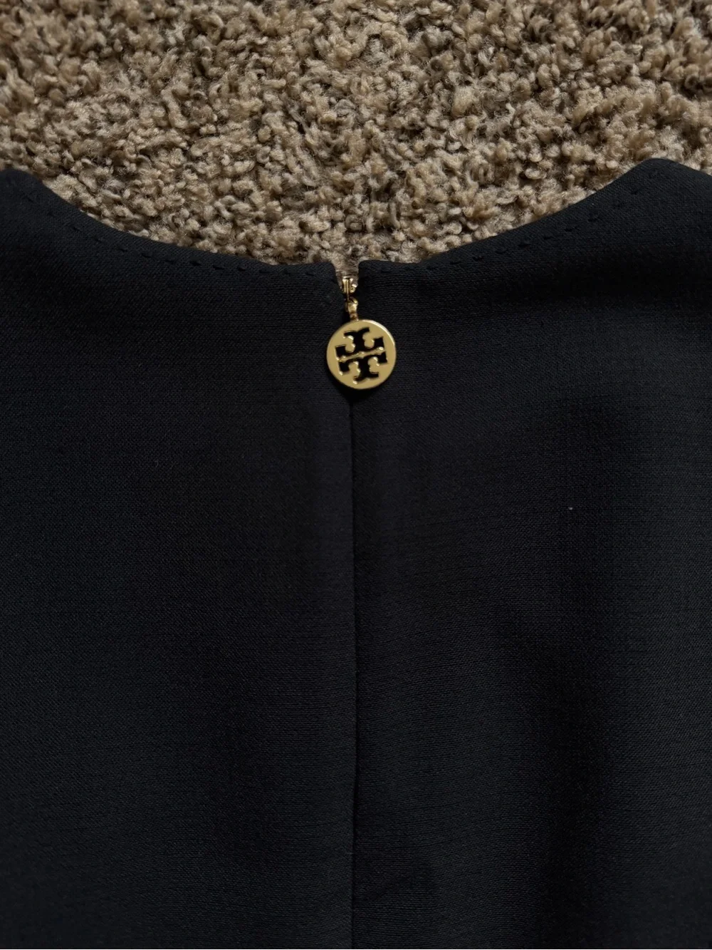 Tory Burch Petra Double Crepe Black Wool Blend Sleeveless Women Size 8